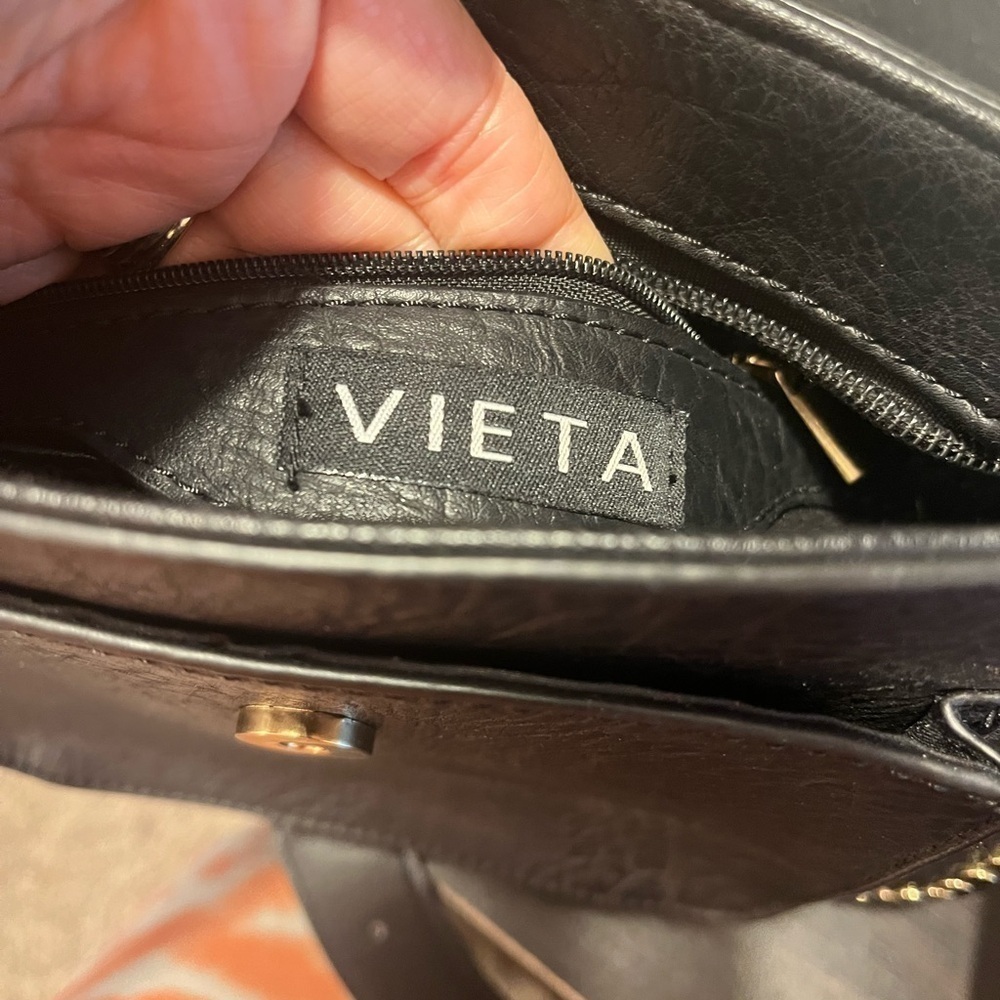 Vieta Black Front Tassel Crossbody NWOT - Picture 4 of 6